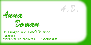 anna doman business card